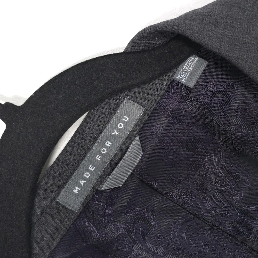 INDOCHINO New Men's Blazer Sport Coat LARGE Gray Wool Made for you APQ Jacket 52